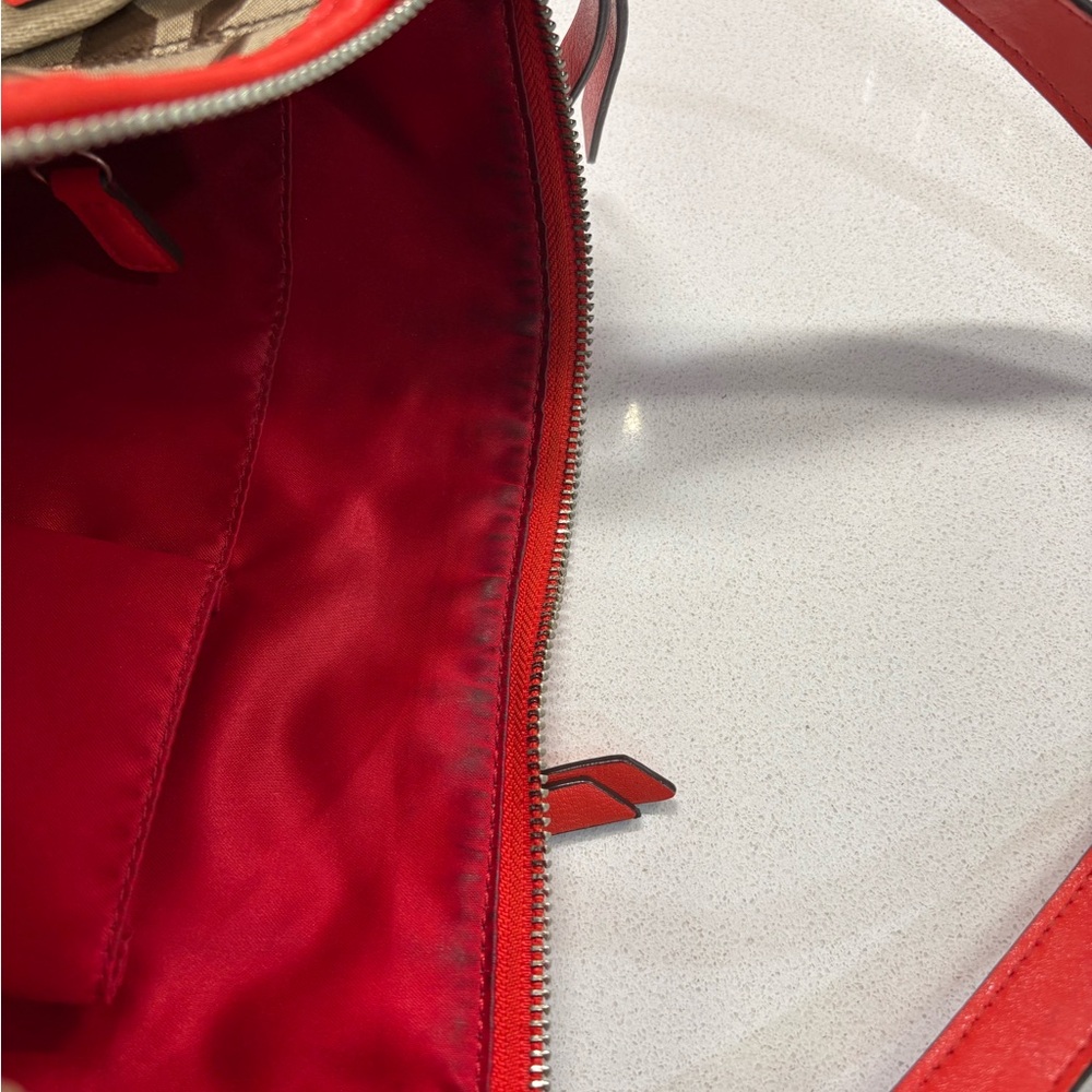 Coach Signature Shoulder Bag in Tan and Orange with detachable shoulder strap - Picture 5 of 5